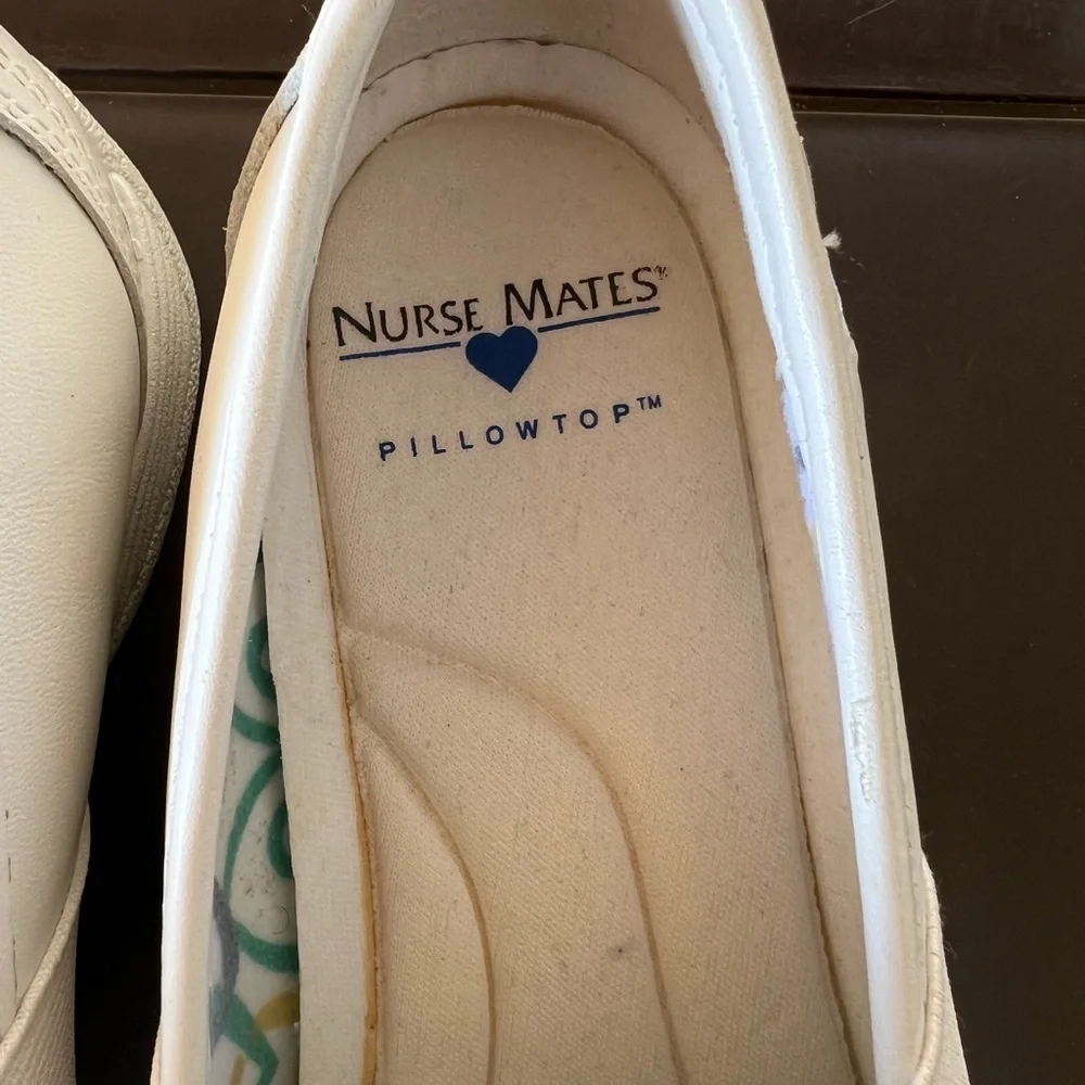 Nurse Mates White Pillowtop Slip-Ons - Picture 2 of 6